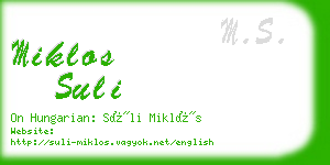 miklos suli business card